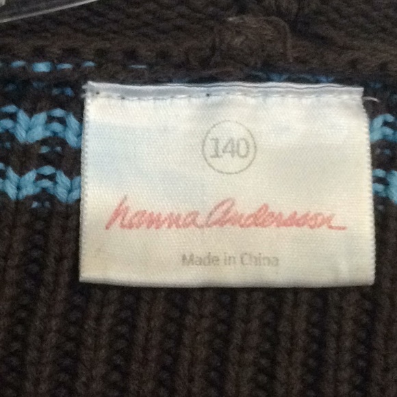 Hanna Andersson Girls Striped Long Hooded Sweater Sz 140 Us Sz 10 - Picture 7 of 8